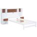 Latitude Run® Estellise Bookcase Bed Wood in Brown/White | 45.1 H x 73.5 W x 86.8 D in | Wayfair 21D9979502B74A82B0EB25EE4DE9183A