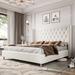 Lark Manor™ Ariste Upholstered Wingback Bed Upholstered, Rubber in Brown | 50.1 H x 69.1 W x 81.8 D in | Wayfair 6DE726367A61466E8D410310936D7DA0