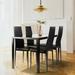 Ebern Designs Eddyson Square 27.56" L x 47.25" W Dining Set Wood/Glass in Black/Brown | 29.5 H x 47.25 W x 27.56 D in | Wayfair