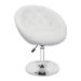 Mercer41 Antoinette Round Tufted Vanity Chair w/ 360 Swivel, Cute Velvet Makeup Seat w/ Adjustable Height in White | 32 H x 26.5 W x 24 D in | Wayfair