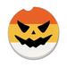 The Holiday Aisle® Spooky Candy Round Absorbent Stone Car Coaster Stoneware in Orange/Yellow | 0.25 H x 2.6 W x 2.6 D in | Wayfair