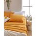 Latitude Run® Oneda Coolest-Comfort Breathable Sheets Set Microfiber in Orange | Full flat sheet+ 1 fitted sheet +2 pillowcases | Wayfair