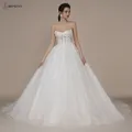 Bepethy Princess senza spalline avorio Glitter abiti da sposa 2023 per le donne corte treno sposa 3D