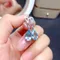 Orecchini pendenti vintage con topazio bule per accessori da donna romantici per feste Regalo di compleanno Gioielli delicati per orecchini S925 di alta qualità