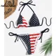 2023 Bikini Mujer donne Bikini costumi da bagno Beach Wear bandiera americana Bikini 3D stampato