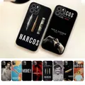 Narcos TV Series Pablo Escobar custodia nera per telefono per Iphone 7 8 Plus X Xr Xs 11 12 13 15