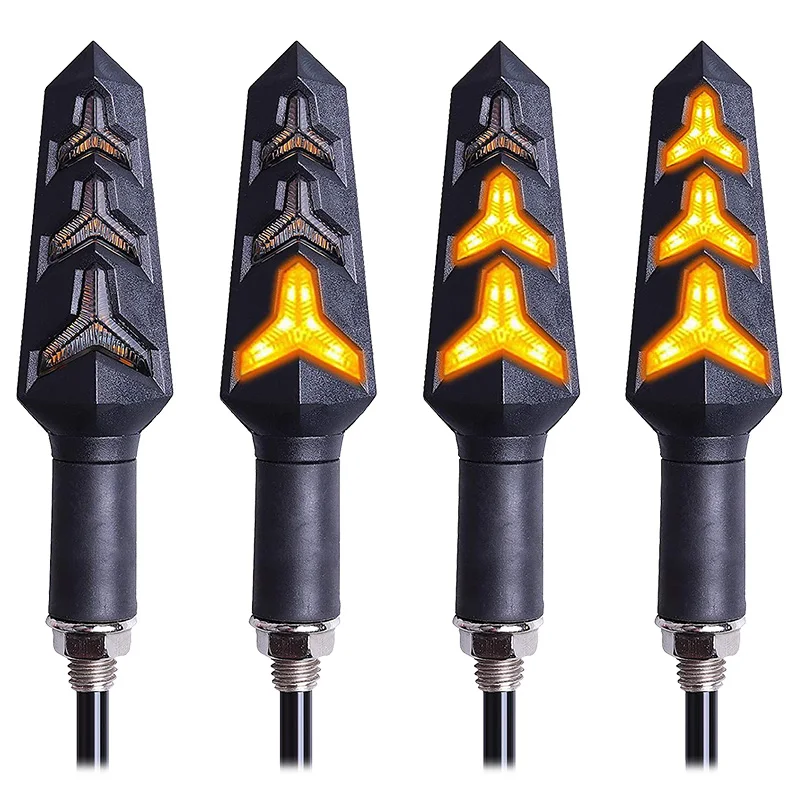 4PCS indicatore di direzione per moto relè lampeggiante costruito 12LED indicatori di direzione a scorrimento indicatori di direzione per moto 12V impermeabile