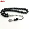 Tasbih agate nere naturali con perline rosario in zircone bracciale musulmano regalo Eid misbaha
