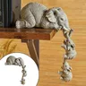 3 pz/set Figurine di elefante carino elefante che tiene elefante in resina artigianato arredamento