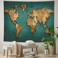 Retro world mappa nautica home art tapestry Hippie Bohemian decorativo lenzuolo sfondo muro divano