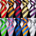 Moda Stripe uomo cravatta seta oro rosso fazzoletto gemello Set cravatte squisite sposo regalo di