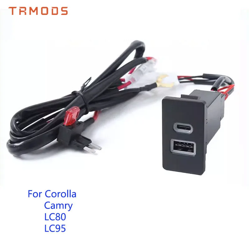 12V Quick Dual Port Charge USB QC3.0 Type-C PD Interface Socket caricabatteria da auto veloce per Toyota Corolla Camry LC80 LC95