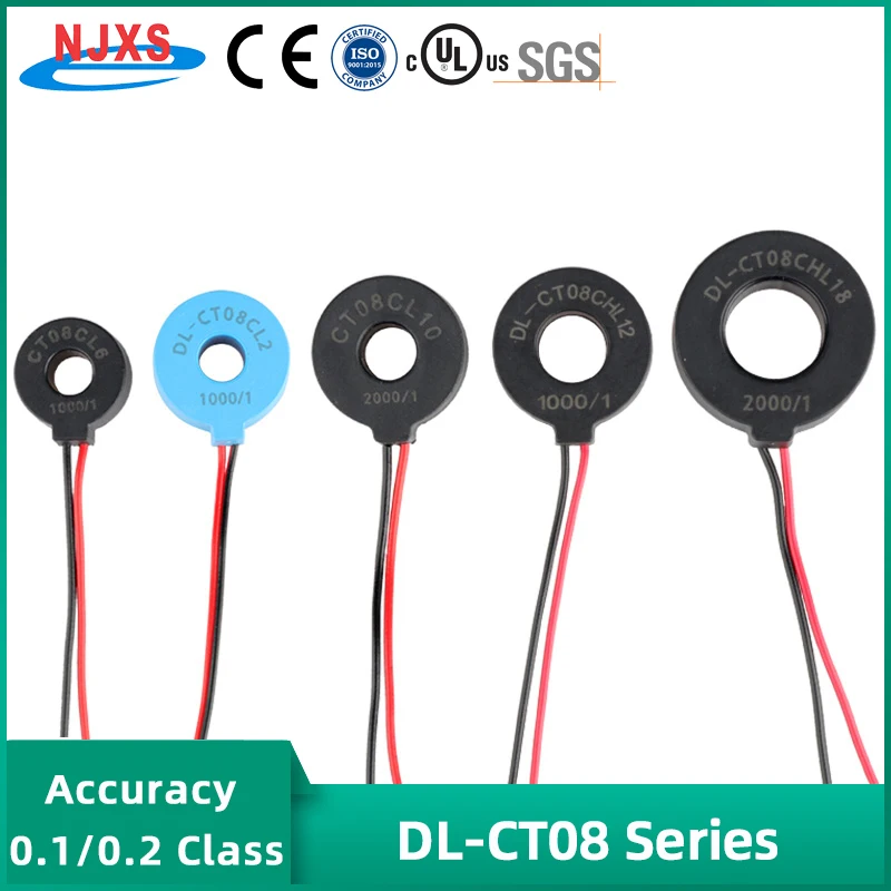 NJXS Mini Trasformatore di Corrente Bobina di Precisione CT 5A 10A 20A 30A 50A 100A 150A/ 50mA 100mA Micro Cavo Trasformatore Toroidale AC
