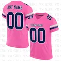 Maglia da calcio autentica in maglia rosa Navy-bianca personalizzata nome della squadra