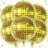 4PCS Gold Disco Ball Balloons Disco Party Decor 4D Gold Disco Balloons 70s 80s Disco Theme Mamma Mia