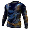 Camicia a compressione di marca uomo rashguard Fitness camicia da corsa a maniche lunghe uomo