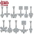 G23 titanio Piercing all'ombelico zircone diaframma Clicker cerniera segmento affascinante ombelico