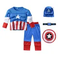 Marvel Captain America cosplay a maniche lunghe Kid Avengers muscle suit Captain America tuta per