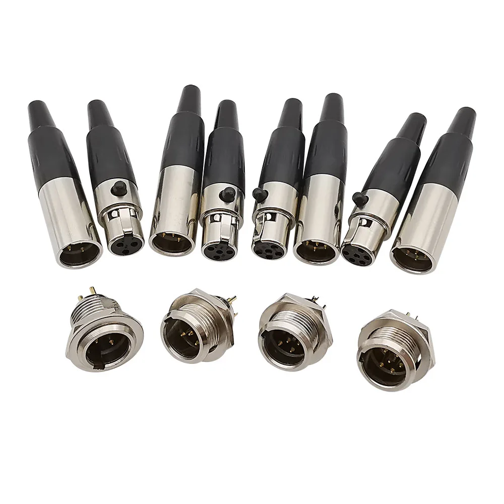 Mini XLR 3 Pin 4 Pin 5 Pin 6 Pin Spina Femmina Presa Maschio Microfono Connettore Audio Cavo Adattatore MIC di Saldatura
