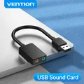 Vention Scheda audio Adattatore interfaccia audio da USB a 3,5 mm Scheda audio esterna per PC Laptop PS4 Cuffie Microfono Scheda audio USB
