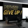 Never Give Up Gym Quote Wall Sticker vinile Bodybuilder motivazione Fitness Sport parole