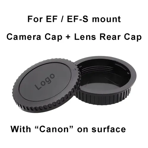 Per Canon EF / EF-S Set copriobiettivo posteriore + copriobiettivo corpo fotocamera per attacco Canon EOS EF con logo Canon / senza logo Canon