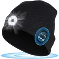 Winter Wireless Music Bluetooth 5.0 cuffia Beanie Hat con luce a LED altoparlanti Stereo HD cuffie