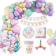 Unicorno compleanno stoviglie usa e getta palloncino unicorno festa di compleanno decorazione bambini Baby Shower ragazza forniture per feste di compleanno