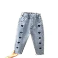 Primavera bambini vestiti per bambina fascia elastica per bambini pantaloni a gamba dritta love