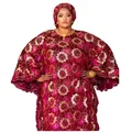 Nuova moda Africa abbigliamento per donna Dashiki tessuto di velluto paillettes ricamo pizzo abiti