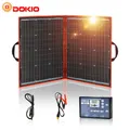 DOKIO Pannello Solare 100W(50W x 2pcs) Portatile Pieghevole Solar Panel 5V USB Caricabatterie Solare