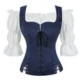 Steampunk corsetti gotici gilet Top Bustier donna camicetta rinascimentale con corsetto pirata