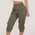 Pantaloni da donna Cargo Capri attillati da donna sacchetto di carta matita a vita alta pantaloni