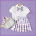 New Kids Girl Outfit 2 pezzi Set 2023 primavera autunno Teens Girl Cute Fashion shirt + gonna corta