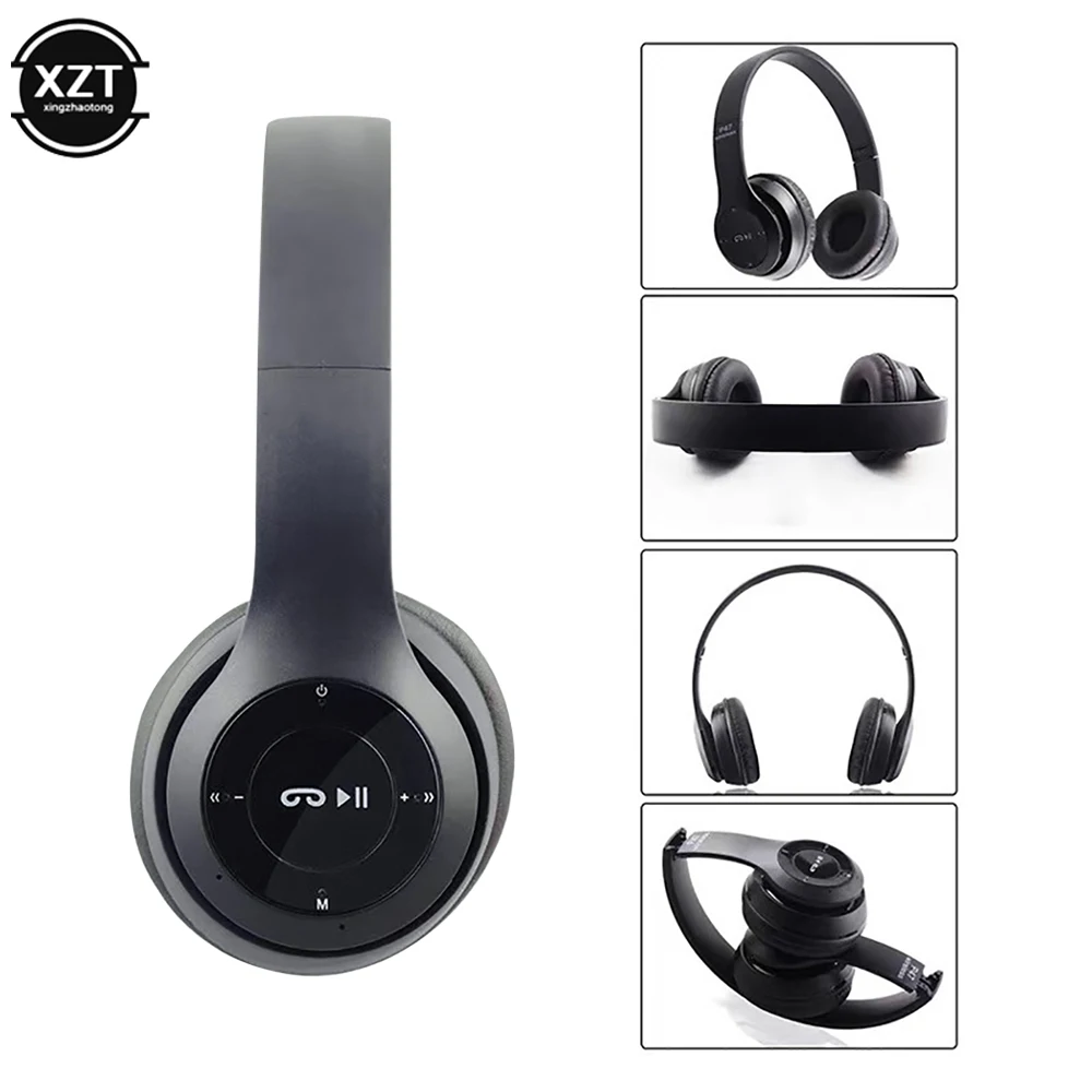 P47 Auricolare Bluetooth Fone De Ouvido Sem Fio Cuffia senza fili Over Ear Musica Auricolare vivavoce con microfono per uomo Donna