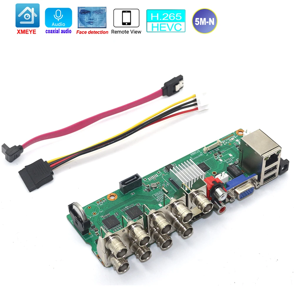 Modulo Registratore Video DVR a 8 Canali 5M-N con Audio Onvif su Cavo Coassiale per Telecamere AHD TVI CVI Analogiche e IP