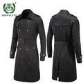 Brand British Style Classic Trench Jacket uomo Fashion Trench Coat maschile doppio petto lungo Slim