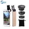 Anjielosmart Obiettivo macro per telefono Universale 3 in 1 Microscopio Obiettivo per cellulare Obiettivo grandangolare Fisheye Lente d'ingrandimento per fotocamera per telefono