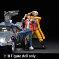 Bambola figura marrone e martora 1/18 ritorno al futuro modello di auto DeLorean Display scena
