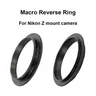 Per Nikon Z mount Macro Reverse Adapter Ring 49/ 52/ 55/ 58/ 62/ 67/ 72/ 77mm per Nikon Z5 Z6 Z7 Z9