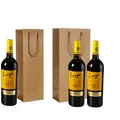 Borsa a mano per vino rosso in carta Kraft borsa per imballaggio per bevande di vino borsa per
