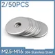 2/50 pezzi M2.5 M3 M3.5 M4 M5 M6 M8 M10 M12 M14 M16 304 Acciaio inossidabile di grandi dimensioni