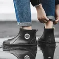 Moda uomo stivali da pioggia scarpe in gomma stivaletti da lavoro impermeabili da donna inverno più