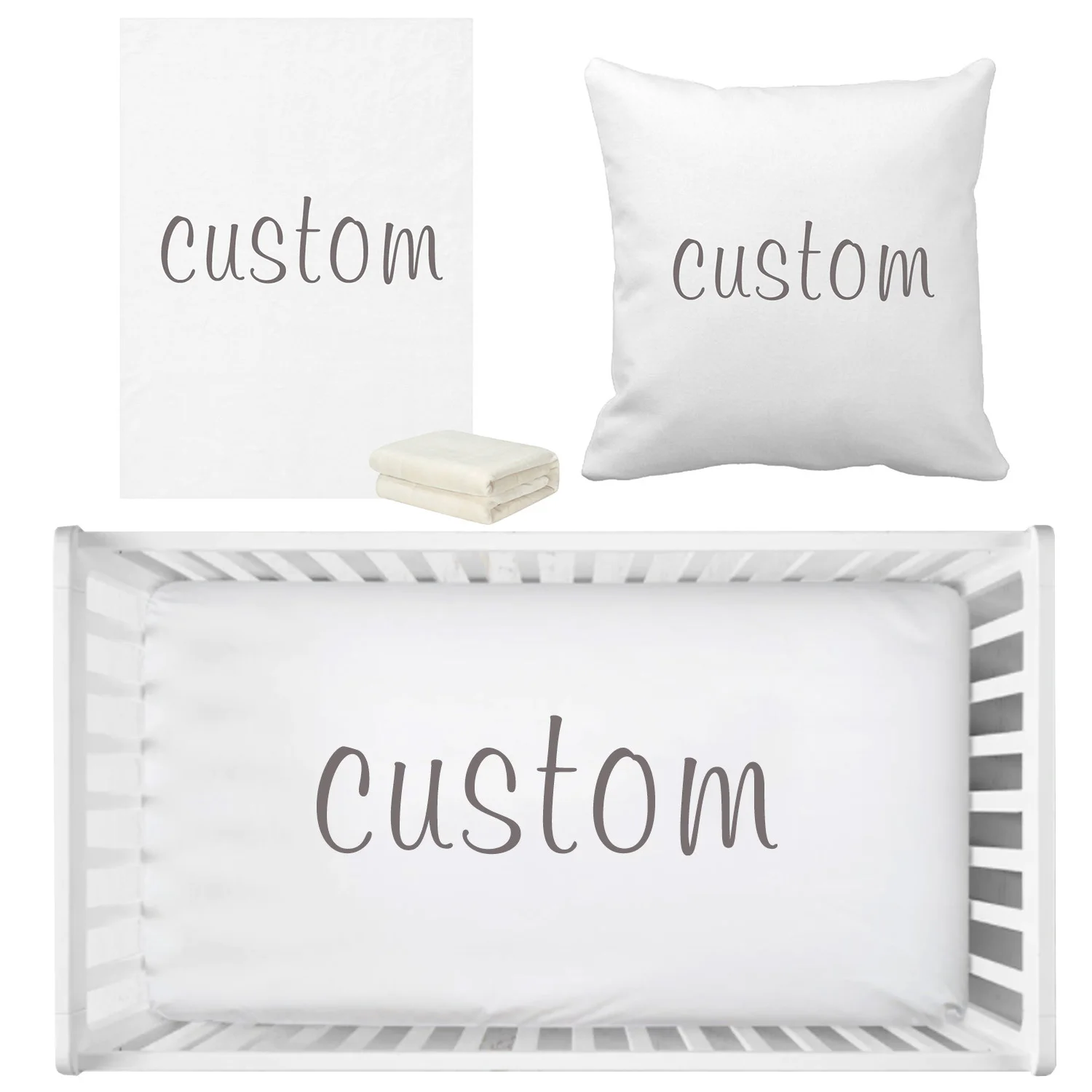 Set di biancheria da letto per culla per bambini LVYZIHO con nome/immagine personalizzati, set di biancheria da letto con la tua immagine qui