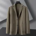 Gentleman Plus Plus-size abito in lana da uomo sciolto cappotto in lana a doppia faccia Fat Man