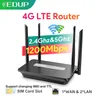 EDUP 5GHz Router WiFi 4G LTE Router 1200Mbps CAT4 Router WiFi Modem 3G/4G SIM Card Router Dual Band