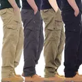 Pantaloni Cargo militari da uomo tuta pantaloni tattici in cotone Casual pantaloni dritti