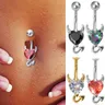Little Devil Belly Button Rings Cute Heart zircone ombelico Piercing all'ombelico anello per le