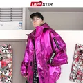 LAPPSTER Men Streetwear giubbotto Bomber riflettente 2023 giacca da uomo Hip Hop PU giacca a vento