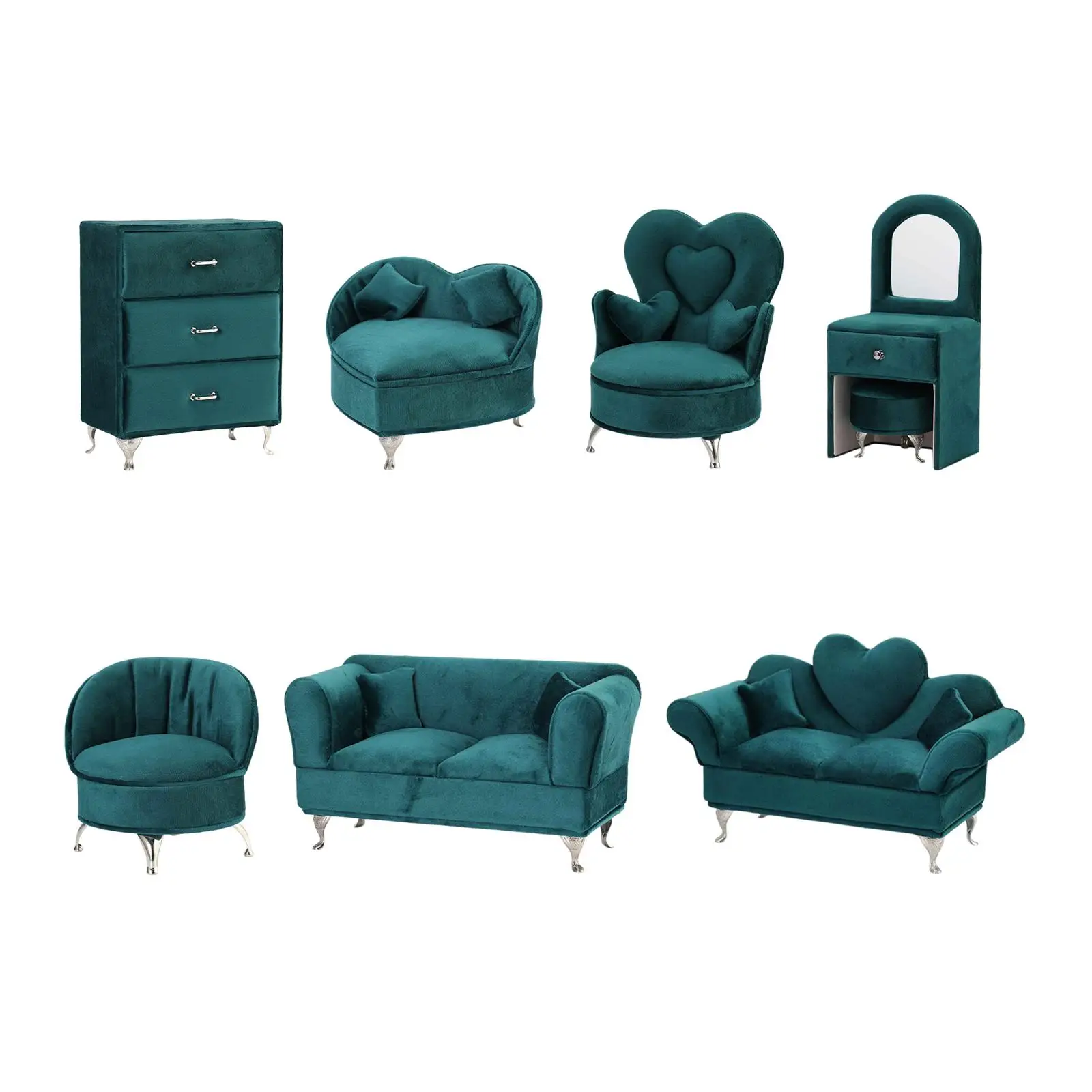 Simpatico portagioie a forma di divano portagioie portaoggetti per collana anello per orecchini accessori per casa delle bambole in miniatura mobili per bambole